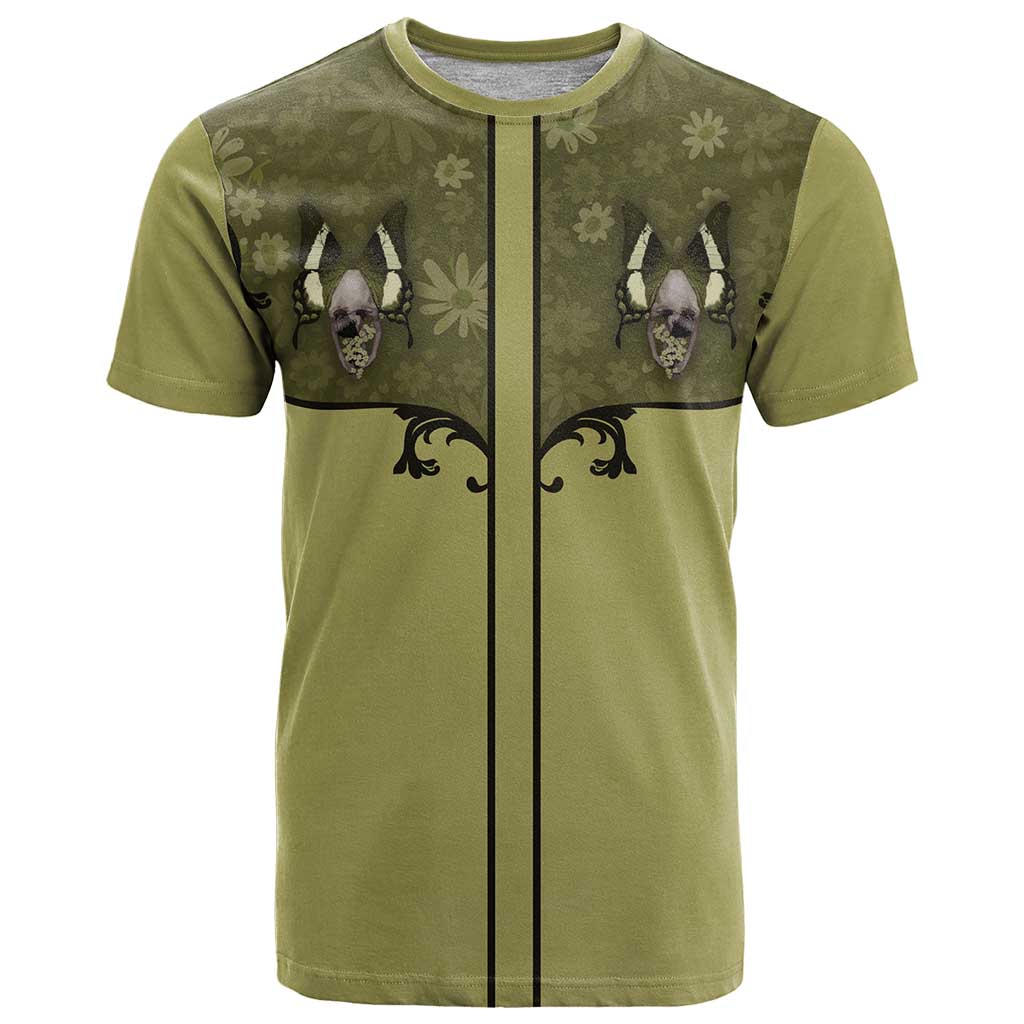 Western Gothic Yoke T-Shirt Retro Butterfly With Daisy Garden Graphic Tee