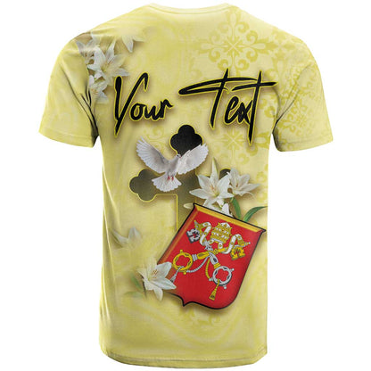 Personalized Vatican City T-Shirt Coat Of Arms With Dove Bird Graphic Tee