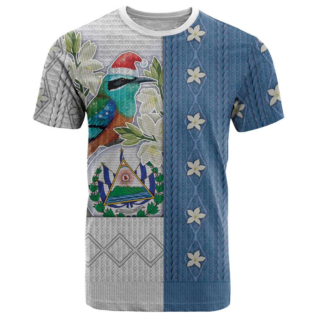 El Salvador Torogoz Christmas T-Shirt With Wool Effect Patterns Graphic Tee