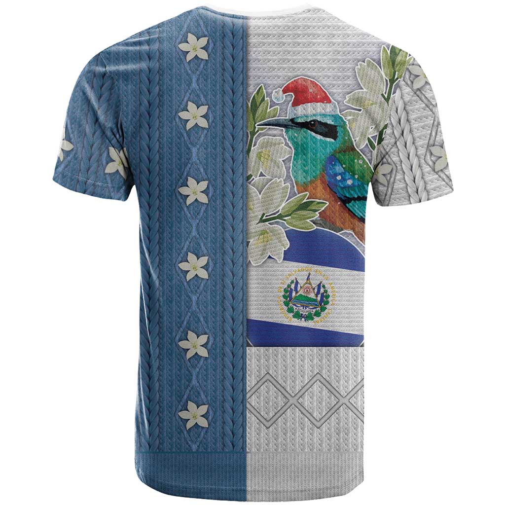 El Salvador Torogoz Christmas T-Shirt With Wool Effect Patterns Graphic Tee
