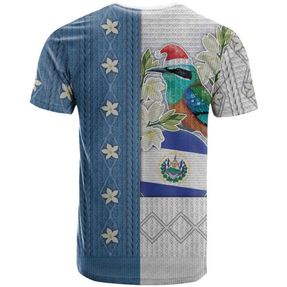 El Salvador Torogoz Christmas T-Shirt With Wool Effect Patterns Graphic Tee