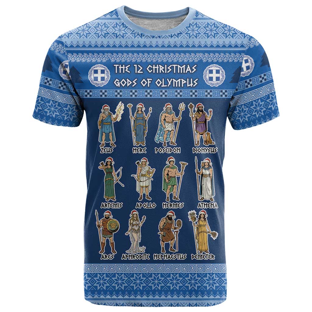 Greece Christmas T-Shirt The Twelve Gods Of Olympus Graphic Tee