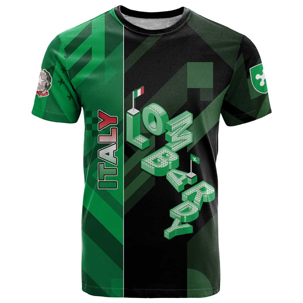 Personalized Italy Lombardy T-Shirt Isometric Style Graphic Tee