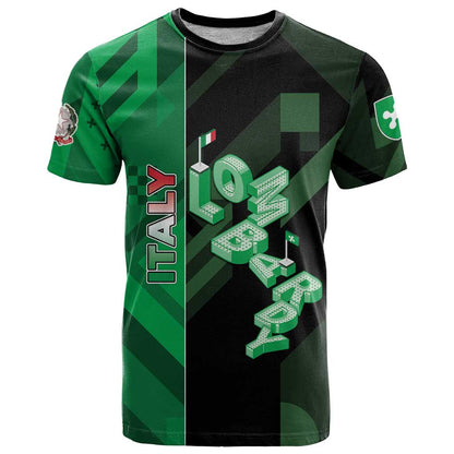 Personalized Italy Lombardy T-Shirt Isometric Style Graphic Tee