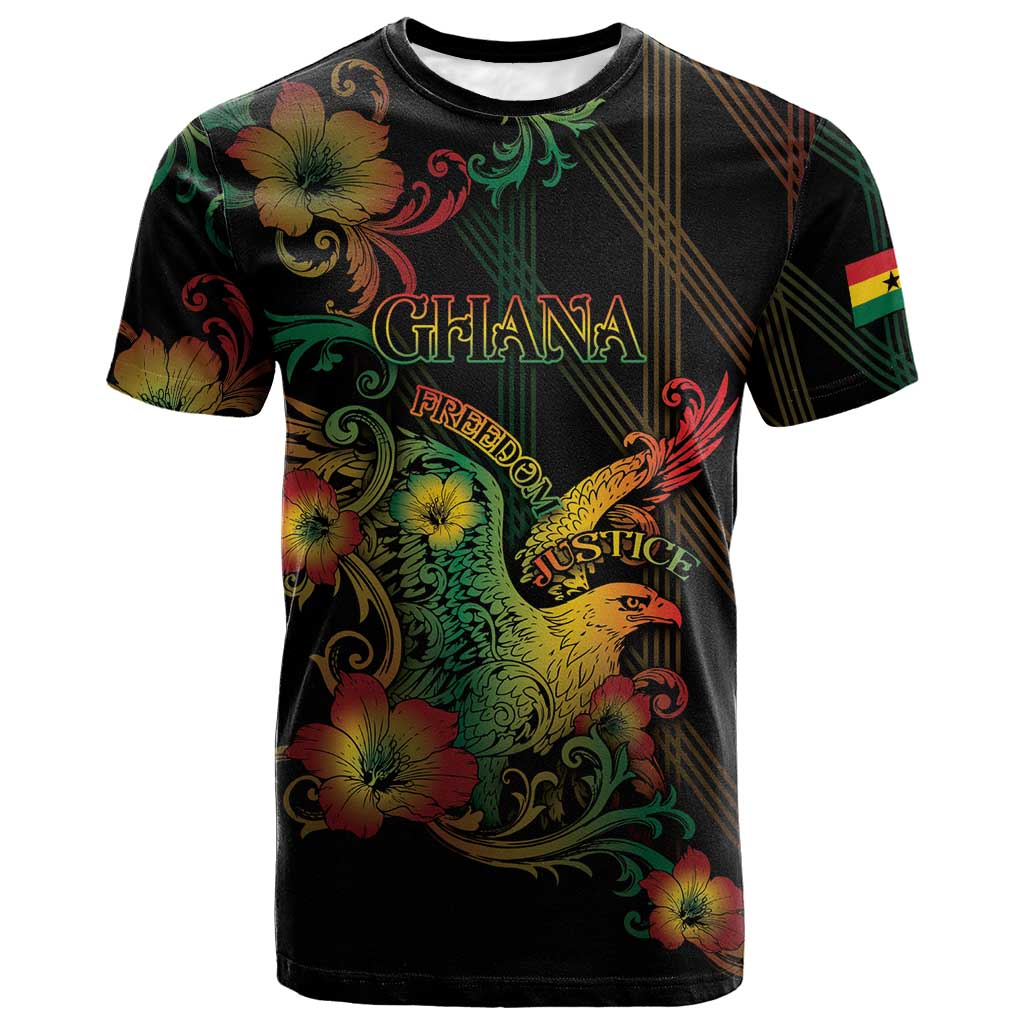Personalized Ghana T-Shirt Eagle Of Freedom And Justice Graphic Tee