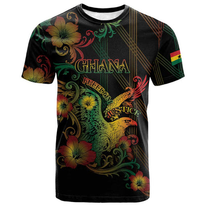 Personalized Ghana T-Shirt Eagle Of Freedom And Justice Graphic Tee