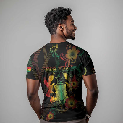 Personalized Ghana T-Shirt Eagle Of Freedom And Justice Graphic Tee