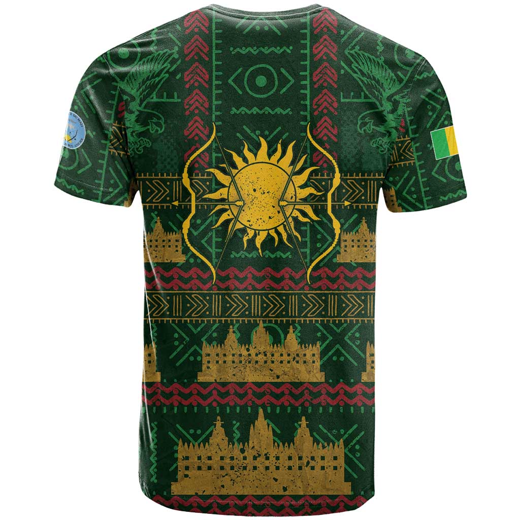 Mali T-Shirt Golden Sun And Mosque Patterns Retro Style Graphic Tee