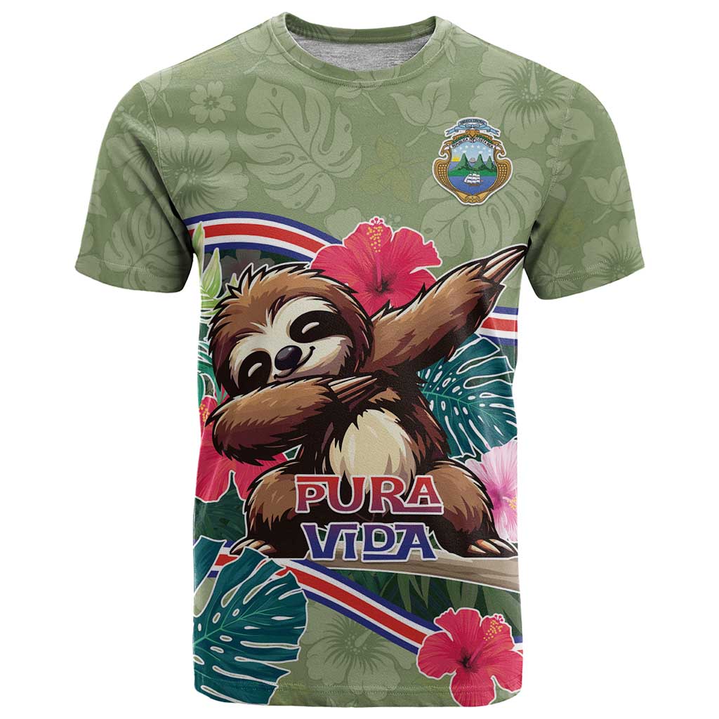 Costa Rica T-Shirt Pura Vida Dabbing Sloth Graphic Tee