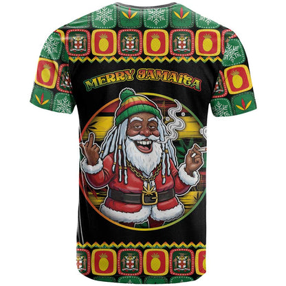 Jamaica Christmas T-Shirt Most Likely To Smoke With Santa Graphic Tee