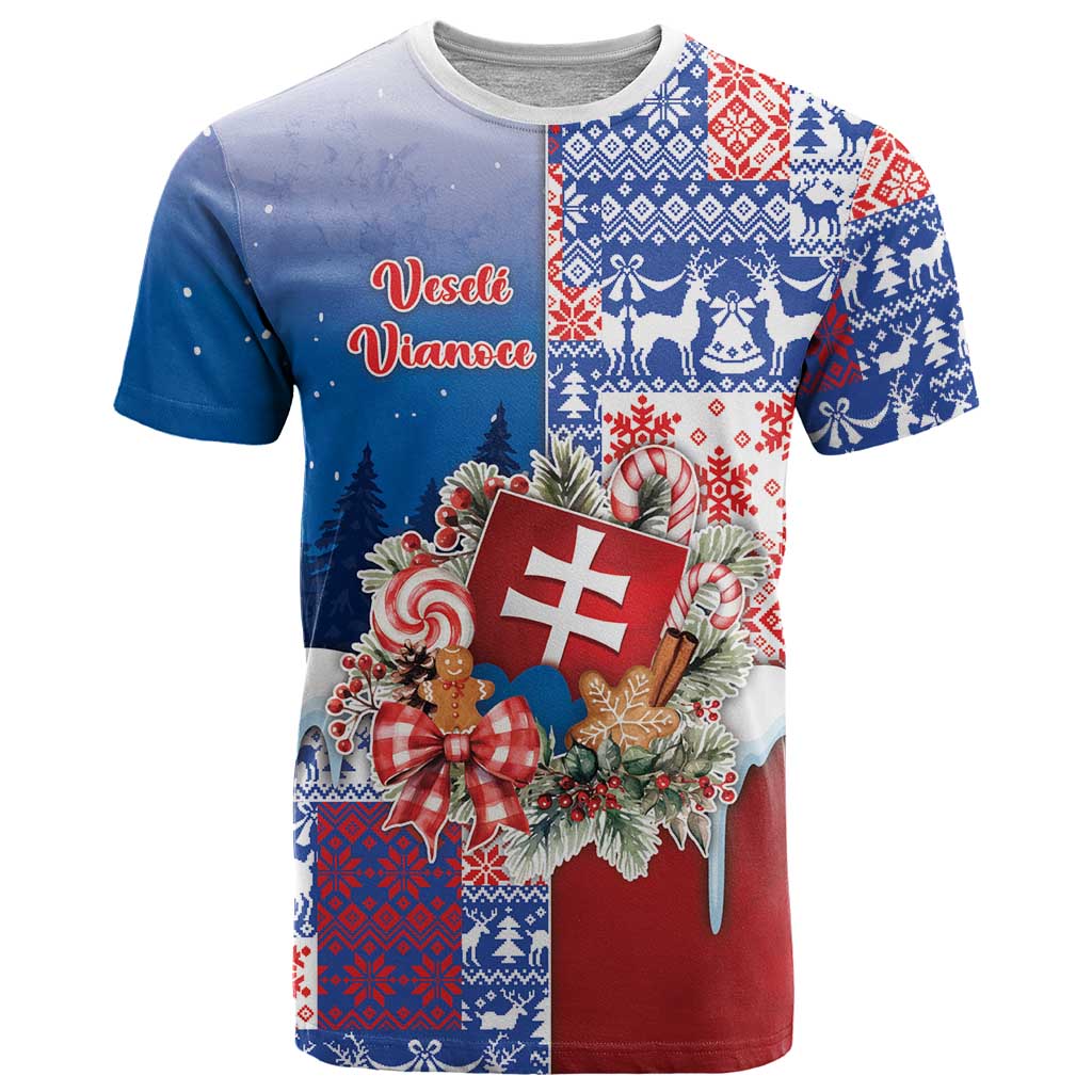 Slovakia Christmas T-Shirt Vesale Vianoce Xmas Pattern Graphic Tee