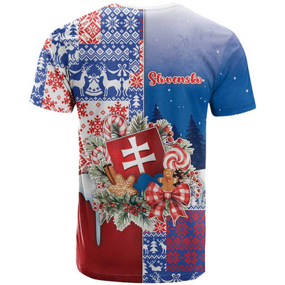 Slovakia Christmas T-Shirt Vesale Vianoce Xmas Pattern Graphic Tee
