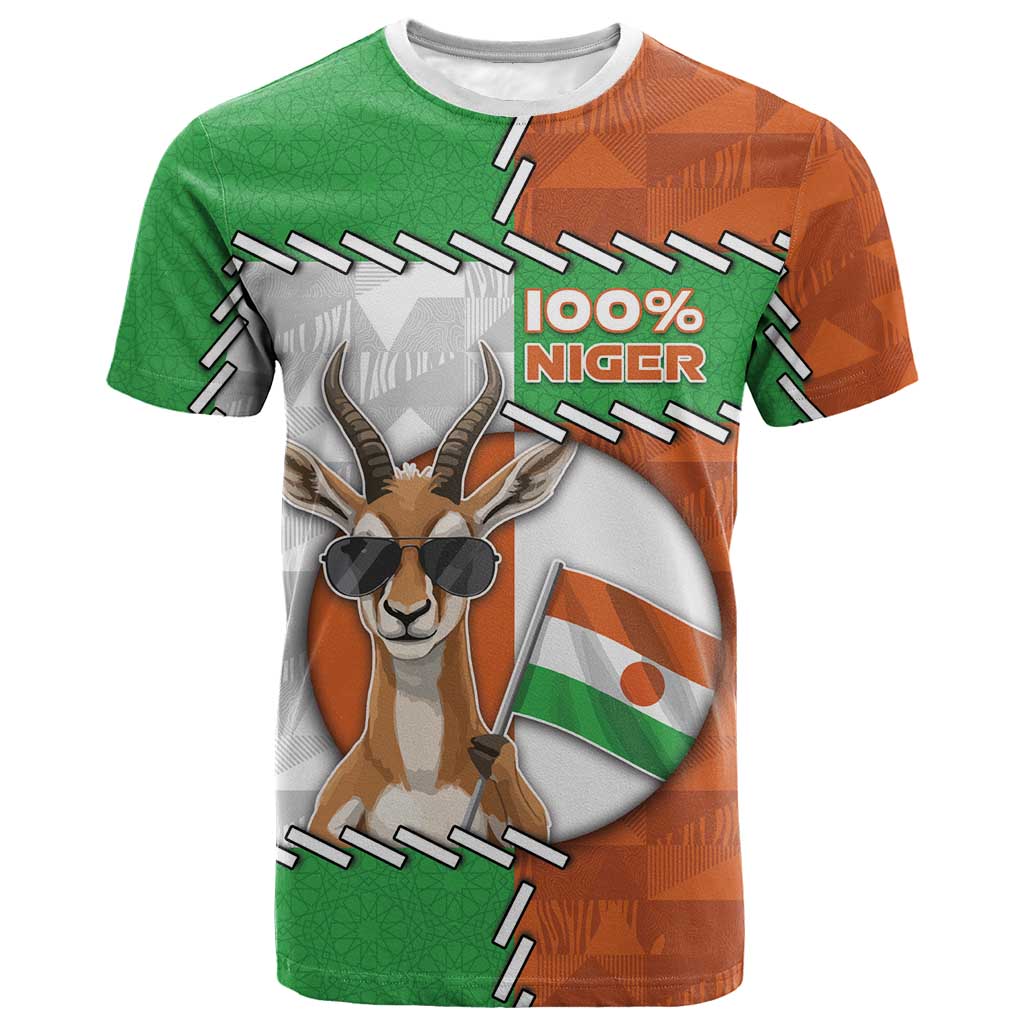 Personalized Niger T-Shirt Dama Gazelle Waving Flag Funny Style Graphic Tee