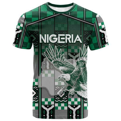 Personalized Nigeria T-Shirt Eagle With Tribal Patterns Graphic Tee