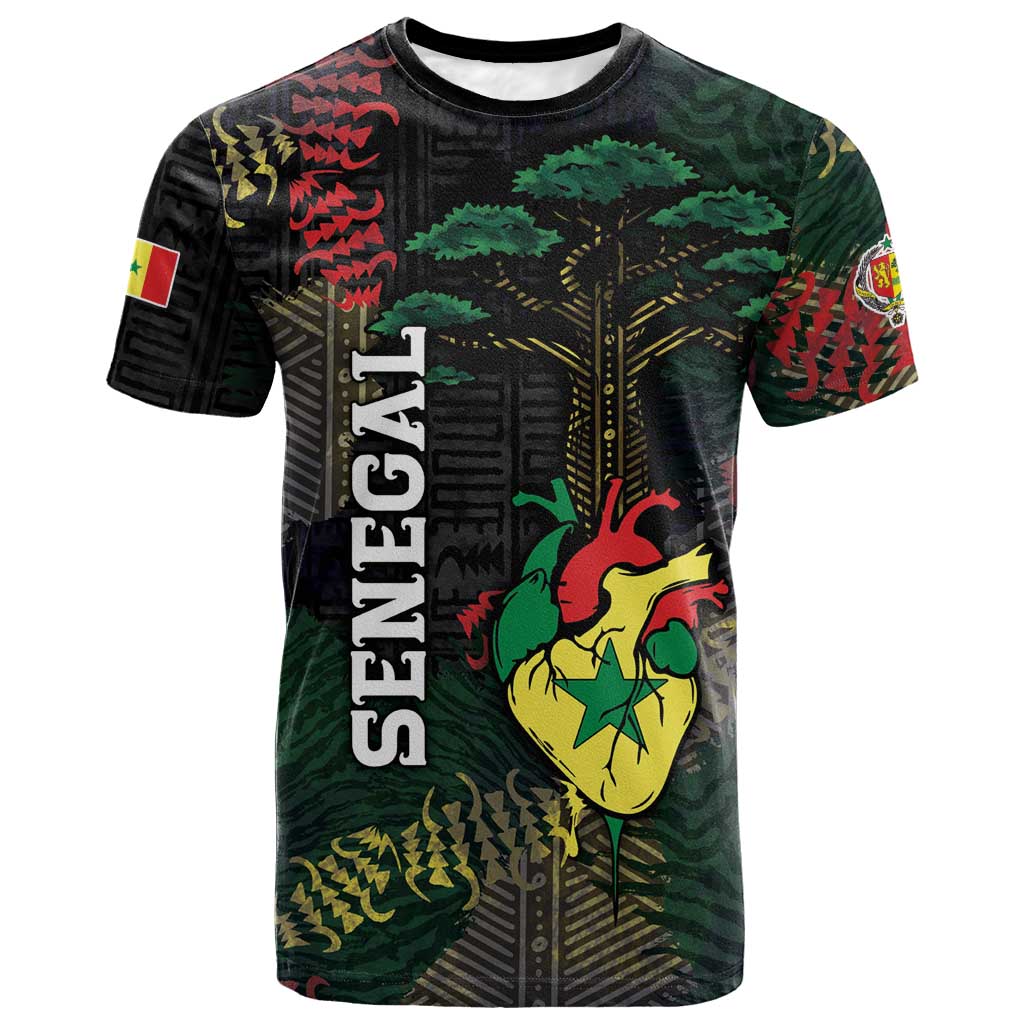 Personalized Senegal T-Shirt Heart Baobab Art Grunge Style Graphic Tee