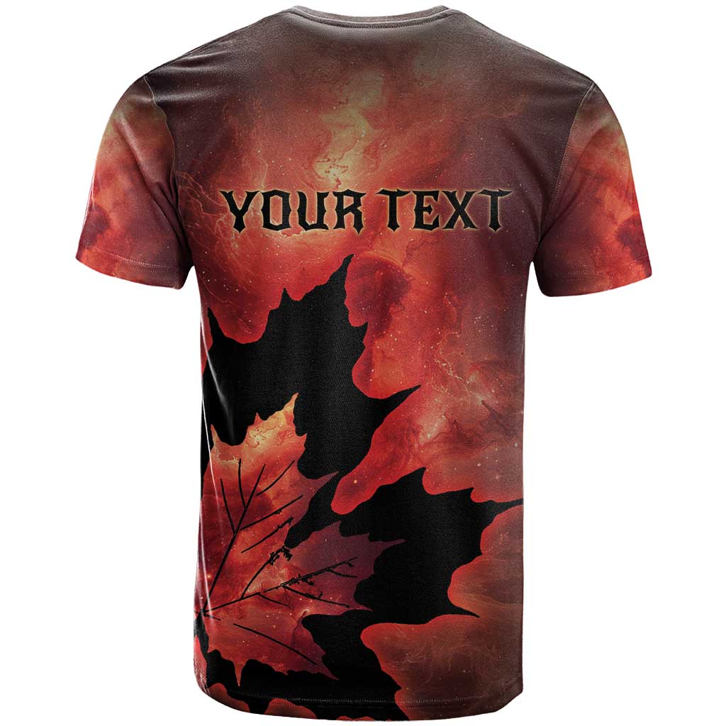 Personalized Canada Maple Leaf T-Shirt Red Galaxy Style Graphic Tee