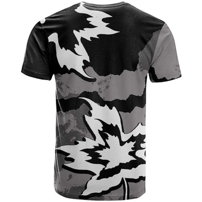 Canada Maple Leaf T-Shirt Unique Style Black Version Graphic Tee