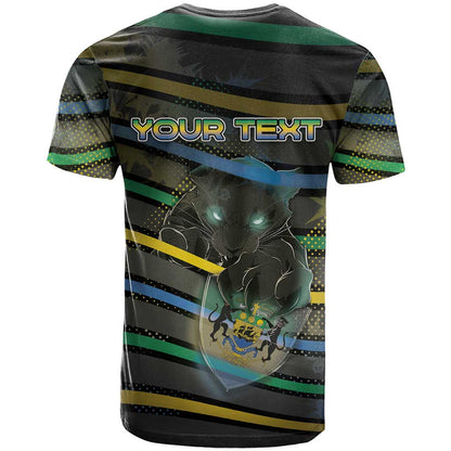 Personalized Gabon T-Shirt Panther Strike Striped Style Graphic Tee
