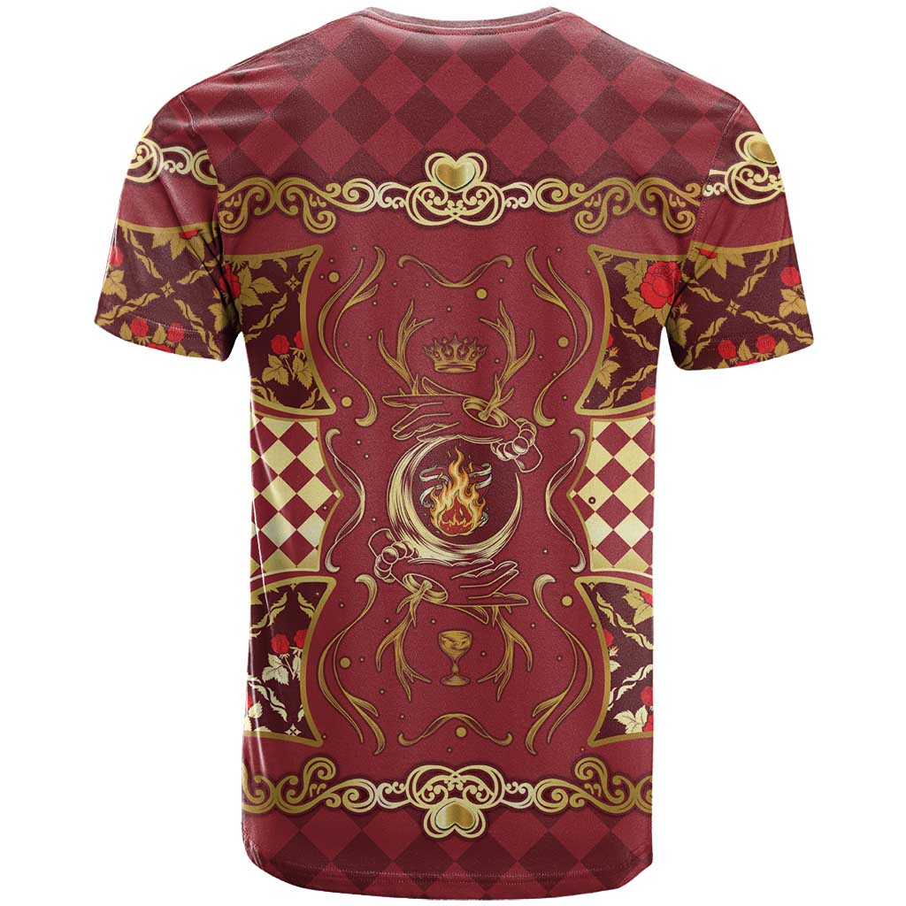 Zodiac Signs T-Shirt The Fire Element Baroque Hearts Card Graphic Tee