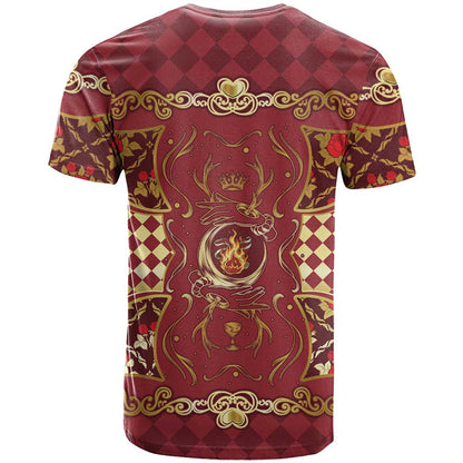 Zodiac Signs T-Shirt The Fire Element Baroque Hearts Card Graphic Tee