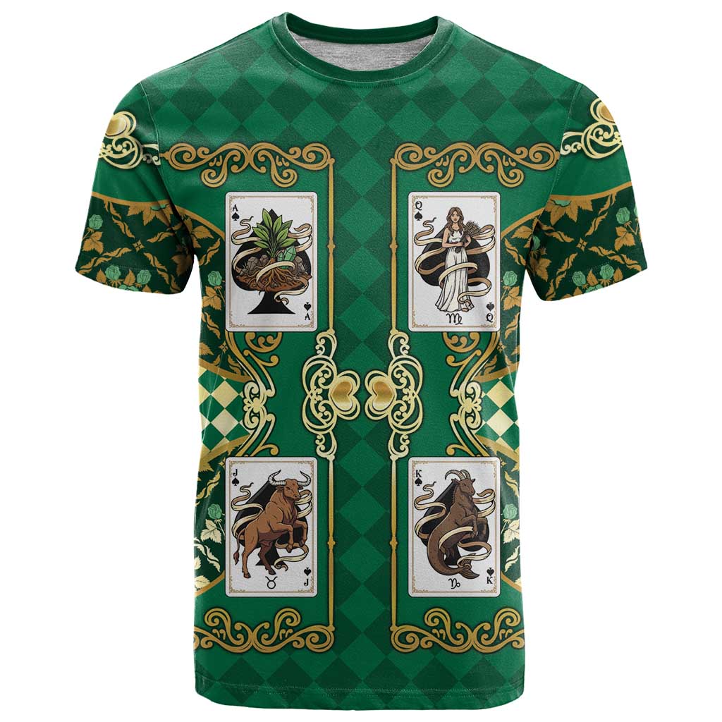 Zodiac Signs T-Shirt The Earth Element Baroque Spades Card Graphic Tee
