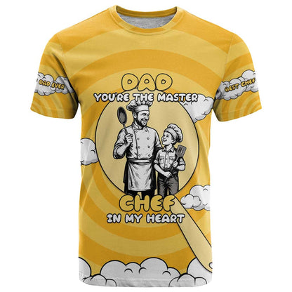 Chef Fathers Day T-Shirt Dad You're The Master Chef In My Heart Graphic Tee