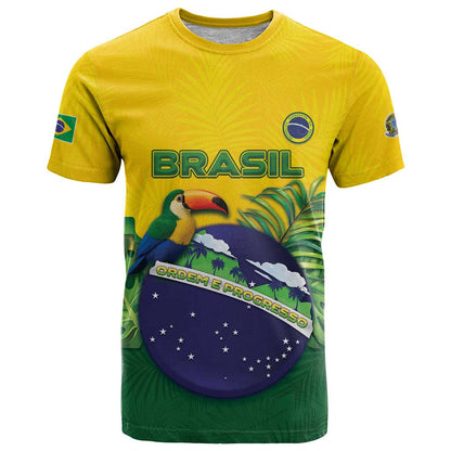 Personalized Brazil T-Shirt Toco Toucan Tropical Vibes Graphic Tee