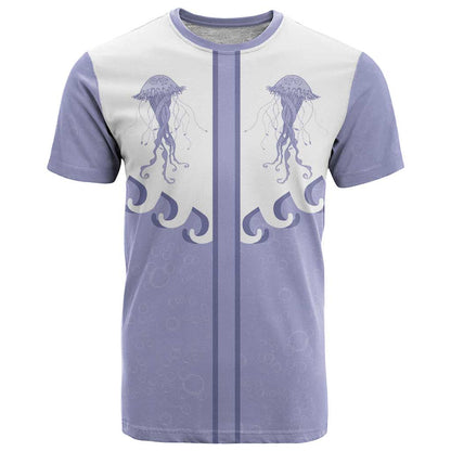 Western Yoke T-Shirt Jellyfish And Water Bubbles Cowboy Style Graphic Tee