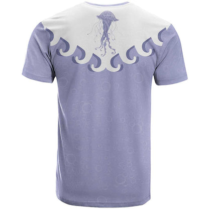 Western Yoke T-Shirt Jellyfish And Water Bubbles Cowboy Style Graphic Tee