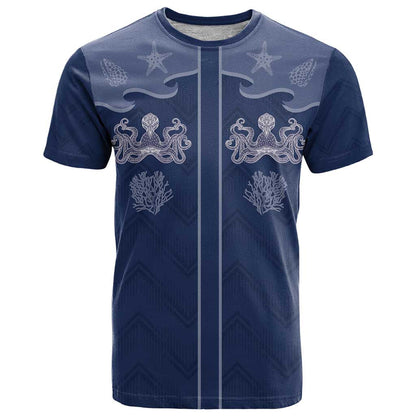 Western Yoke T-Shirt Octopus And Coral Cowboy Style Graphic Tee