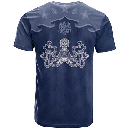 Western Yoke T-Shirt Octopus And Coral Cowboy Style Graphic Tee