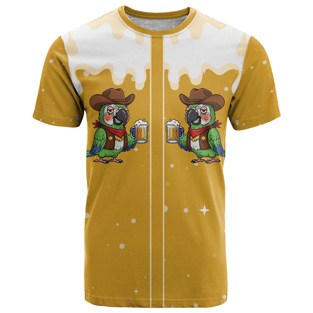 Western Yoke T-Shirt Drunk Parrot Cowboy Style Graphic Tee