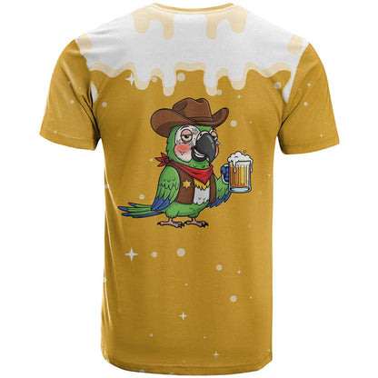 Western Yoke T-Shirt Drunk Parrot Cowboy Style Graphic Tee