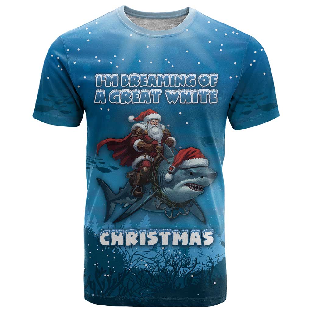 Merry Sharkmas T-Shirt I Am Dreaming Of A Great White Christmas Graphic Tee