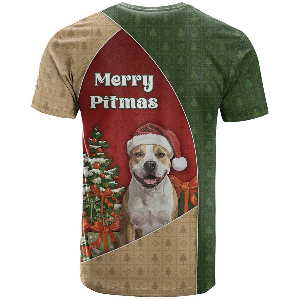 Merry Pitmas T-Shirt Santa Baby Slip A Pittie Under The Tree For Me Graphic Tee