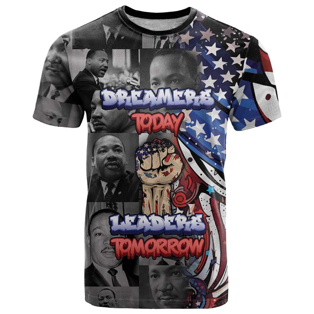 Martin Luther King Jr Day T-Shirt Dreamers Today Leaders Tomorrow Graphic Tee