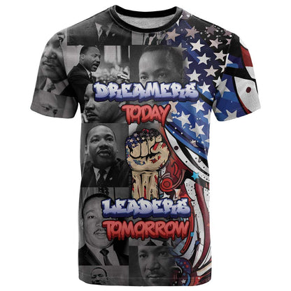 Martin Luther King Jr Day T-Shirt Dreamers Today Leaders Tomorrow Graphic Tee