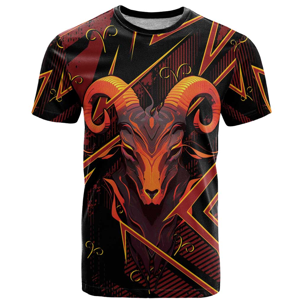 Custom Aries Zodiac T-Shirt With Bold Triangle Graphic Tee