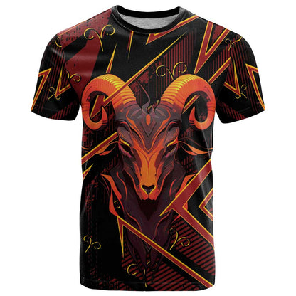 Custom Aries Zodiac T-Shirt With Bold Triangle Graphic Tee