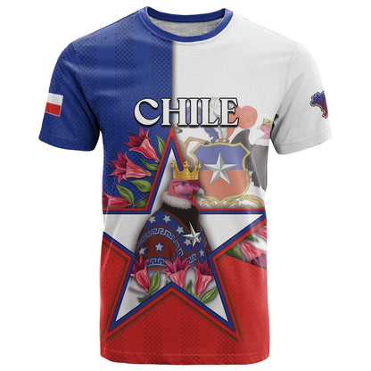 Personalized Chile T-Shirt Andean Condor With Chilean Bellflower Graphic Tee