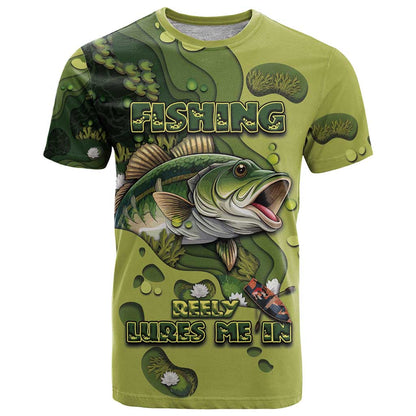 Personalized Fishing T-Shirt Reely Lures Me In Graphic Tee