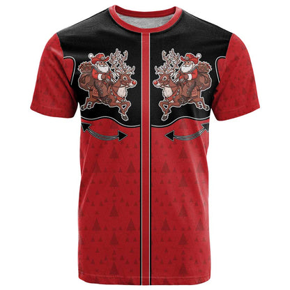 Western Yoke T-Shirt Santa Cowboy Style Graphic Tee