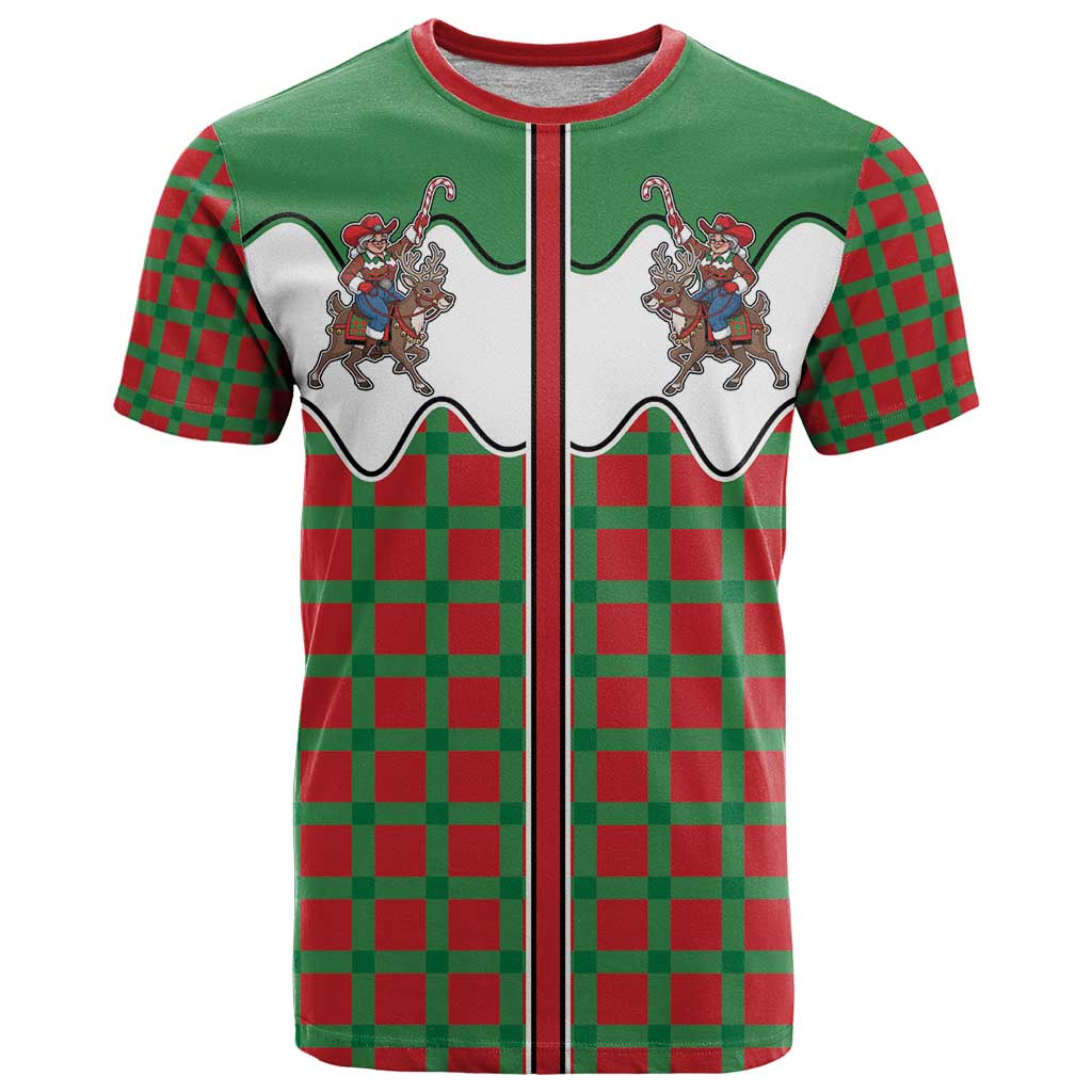 Western Yoke T-Shirt Mrs Claus Cowgirl Style Graphic Tee