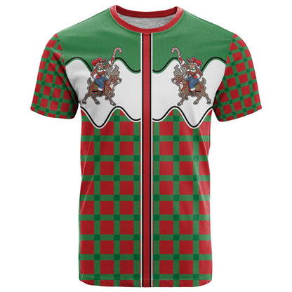 Western Yoke T-Shirt Mrs Claus Cowgirl Style Graphic Tee