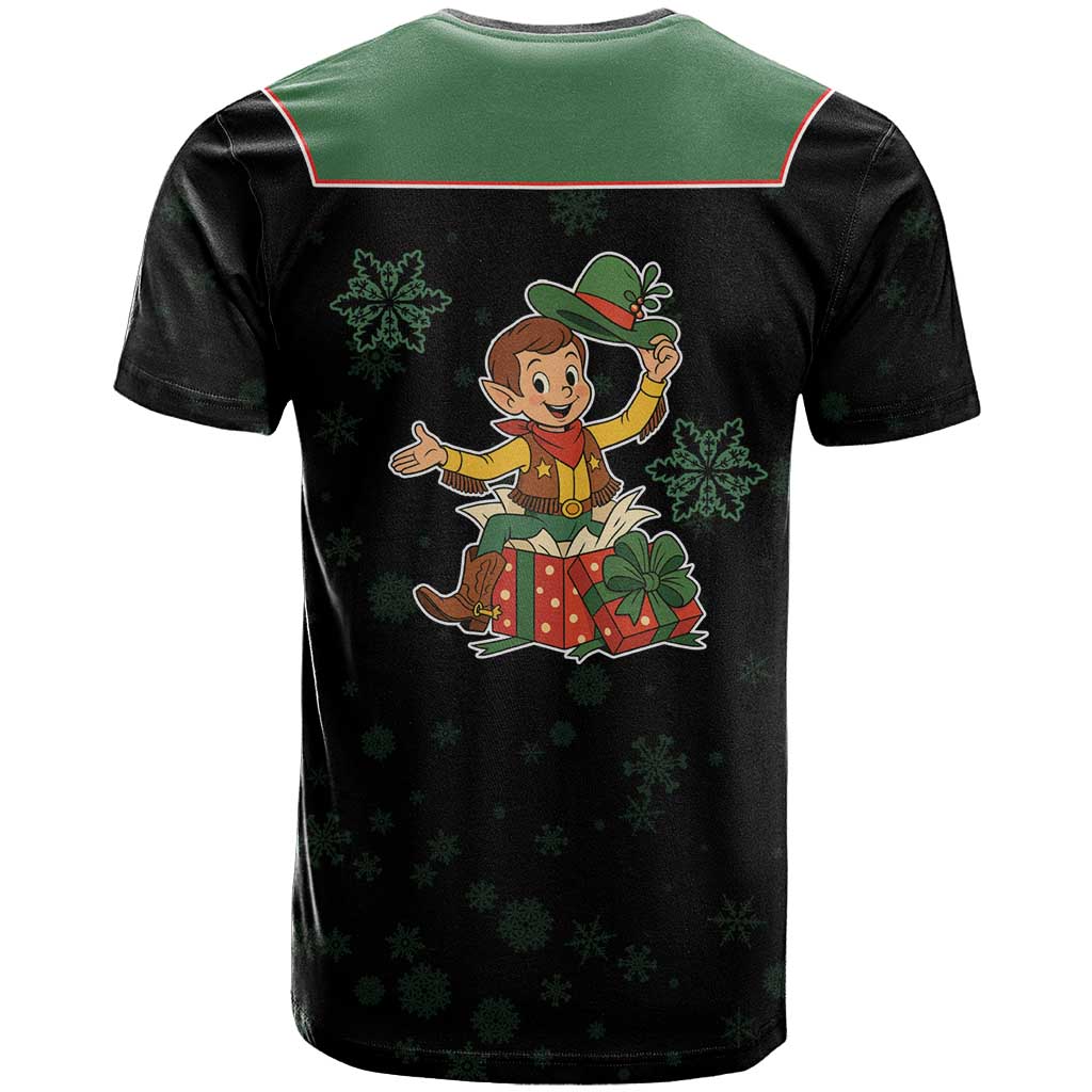 Western Yoke T-Shirt Elves Cowboy Style Graphic Tee