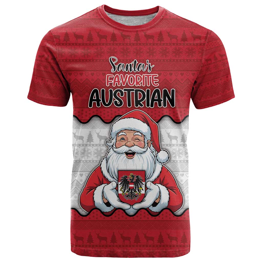 Austria Christmas T-Shirt Santa Is Favorite Austrian Graphic Tee
