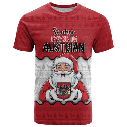 Austria Christmas T-Shirt Santa Is Favorite Austrian Graphic Tee