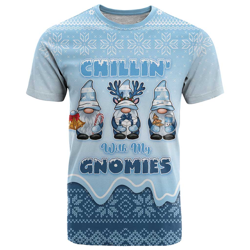 Chillin With My Gnomies T-Shirt Merry Christmas Graphic Tee