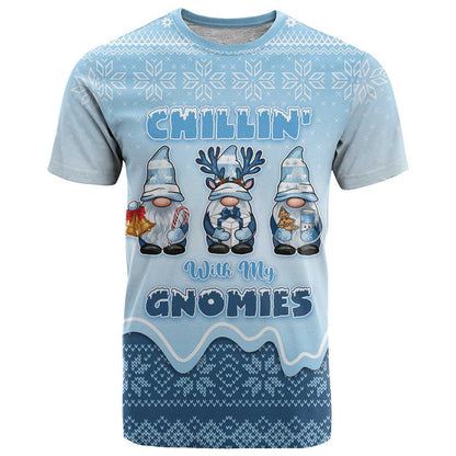 Chillin With My Gnomies T-Shirt Merry Christmas Graphic Tee