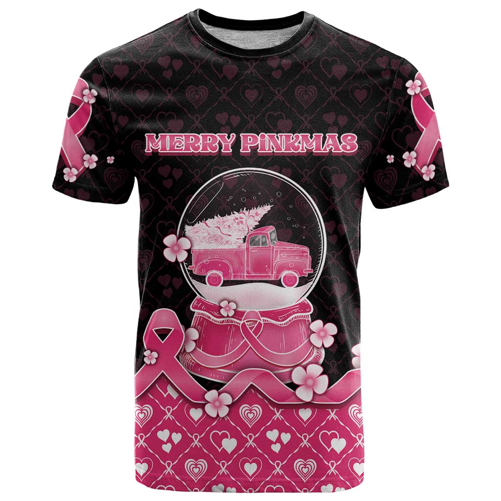 Breast Cancer Christmas T-Shirt Merry Pinkmas Graphic Tee